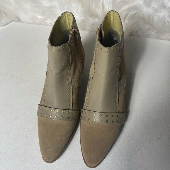 Matisse X Amuse Society Sorrento leather Suede   ankle boots tan&taupe SZ 7.5M - Picture 1 of 11